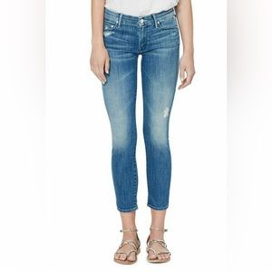 MOTHER DENIM LOOKER CROP SKINNY JEANS COLOR: GRAFFITI GIRL SIZE: 26